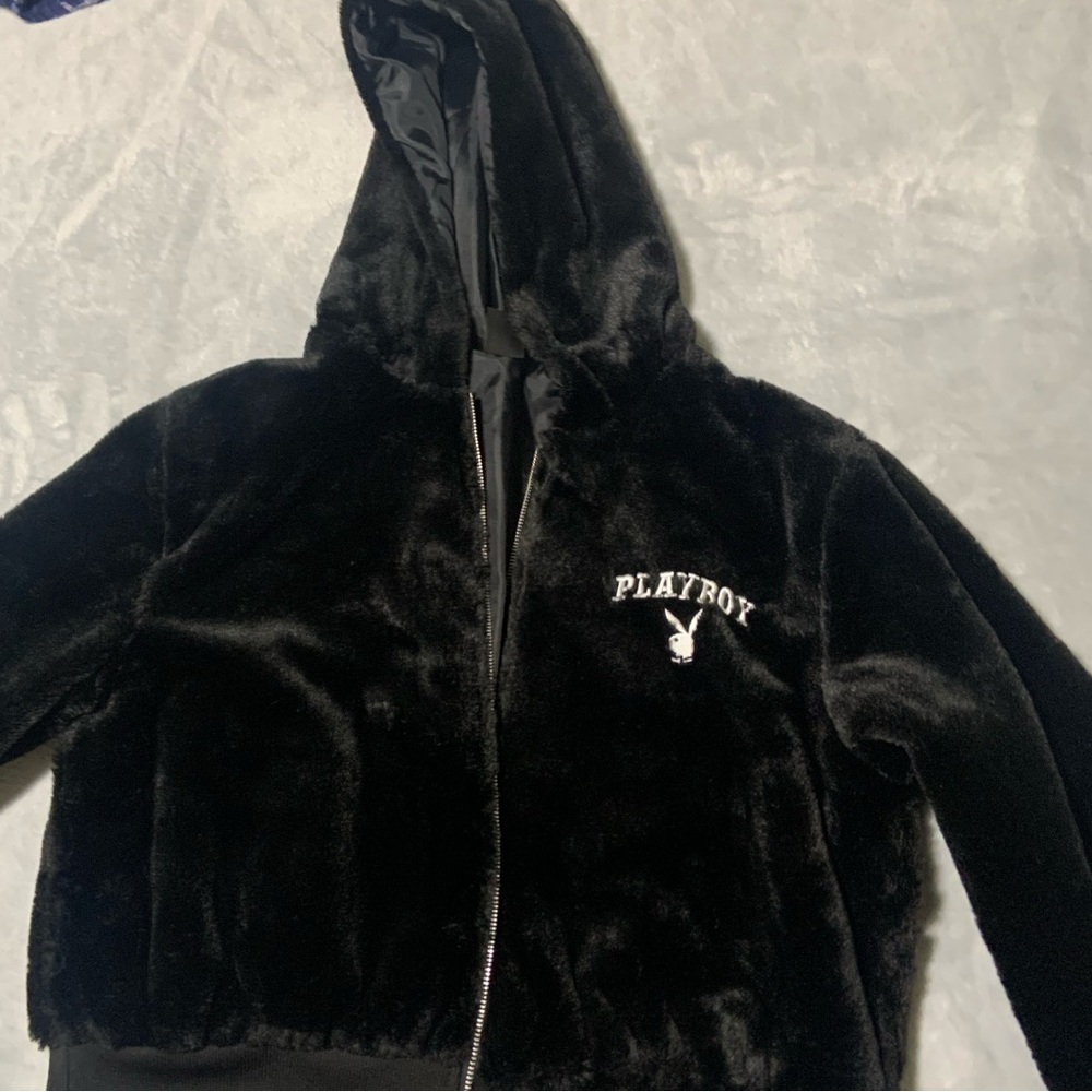 PLAYBOY large fuzzy jacket with hood